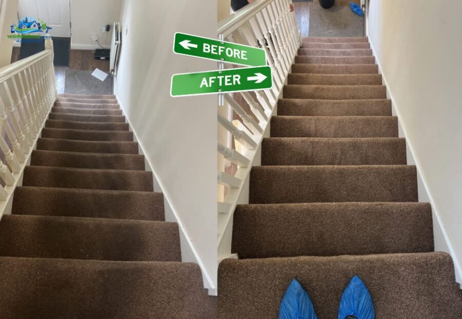 dịch vụ vệ sinh thảm cầu thang