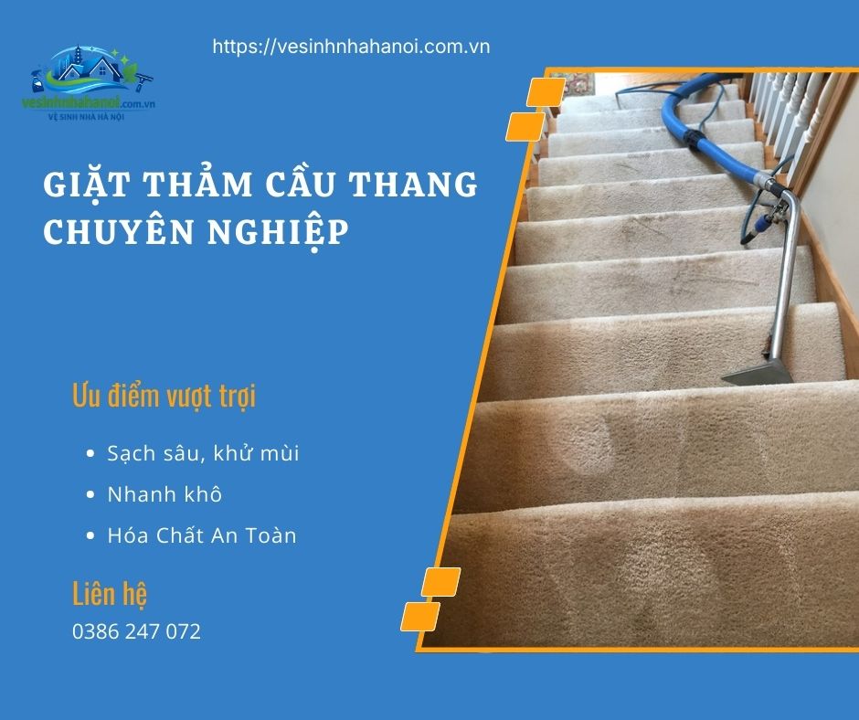 giặt thảm cầu thang