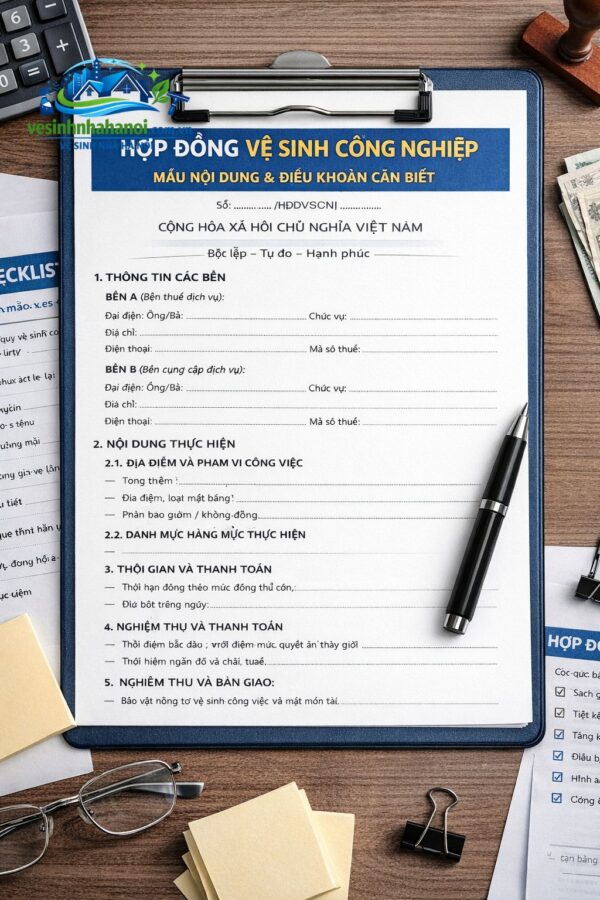 Nội dung hợp đồng vệ sinh công nghiệp