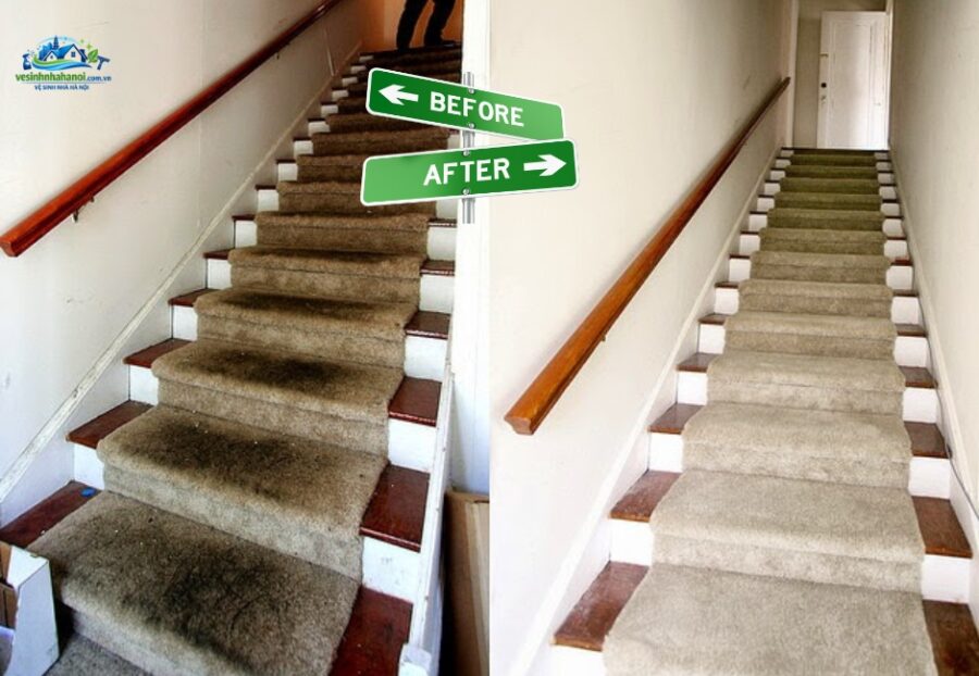 vệ sinh thảm cầu thang
