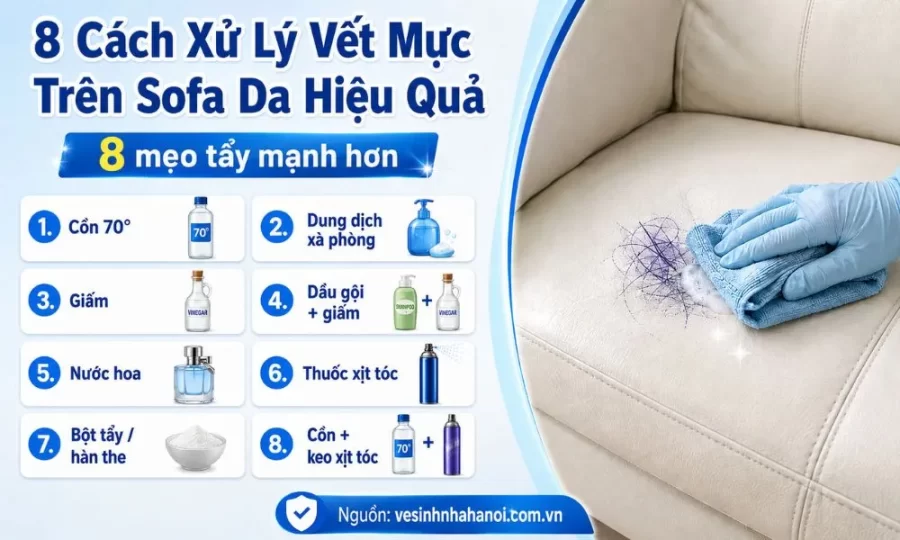 8 cách xử lý sofa da bị dính mực