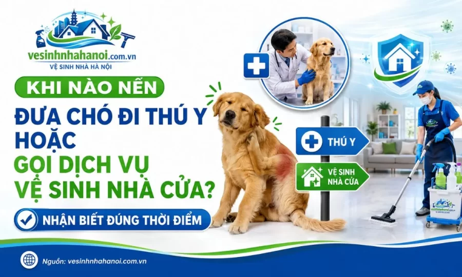 Khi nào nên đưa chó đi thú y hoặc gọi dịch vụ vệ sinh nhà cửa