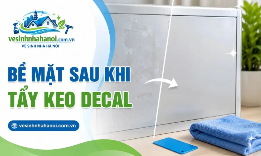 Bề mặt sau khi tẩy keo decal