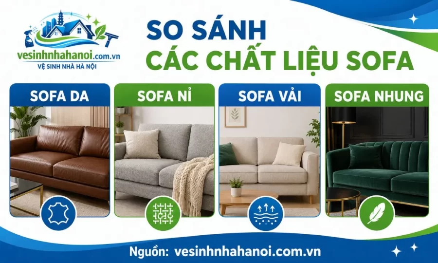 Các chất liệu sofa cần lưu ý trước khi khử mùi