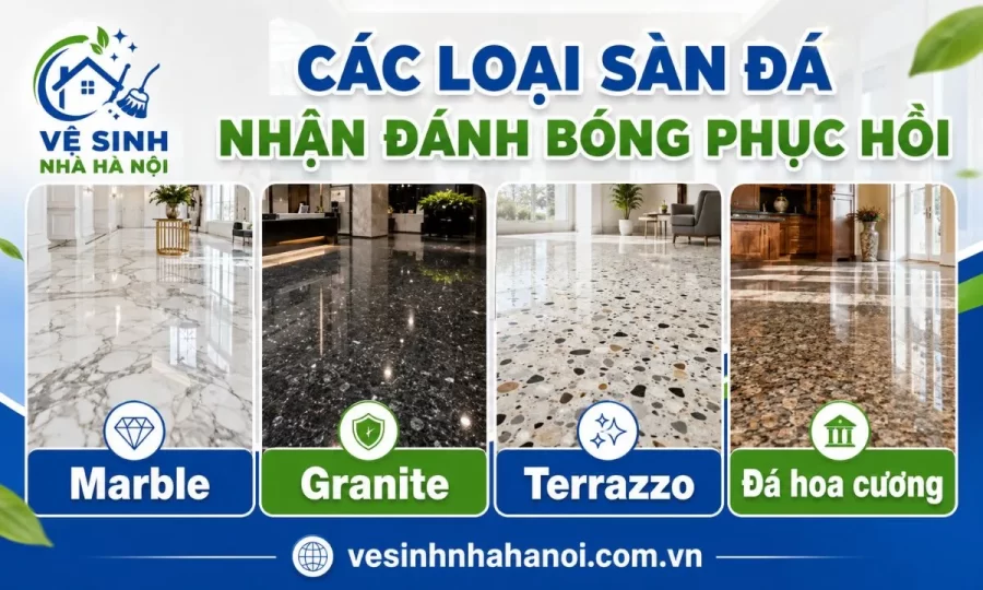 Các loại sàn đá nhận đánh bóng phục hồi