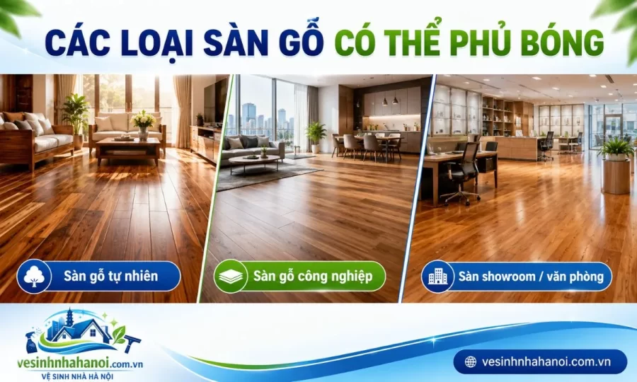 Các loại sàn gỗ có thể phủ bóng bảo dưỡng