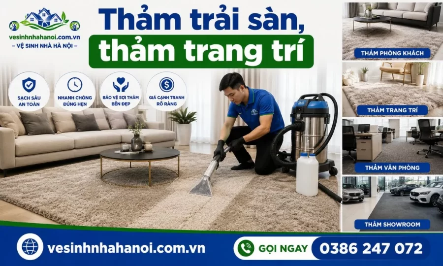 Các loại thảm nhận giặt tại Đông Anh