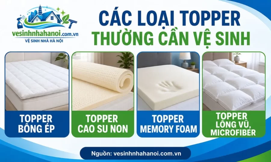 Các loại topper thường cần vệ sinh