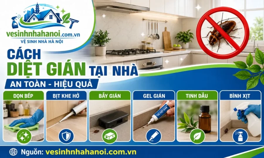 cách diệt gián tại nhà an toàn và hạn chế quay lại