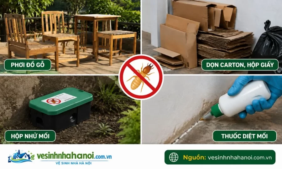 12 cách diệt mối tại nhà an toàn hiệu quả