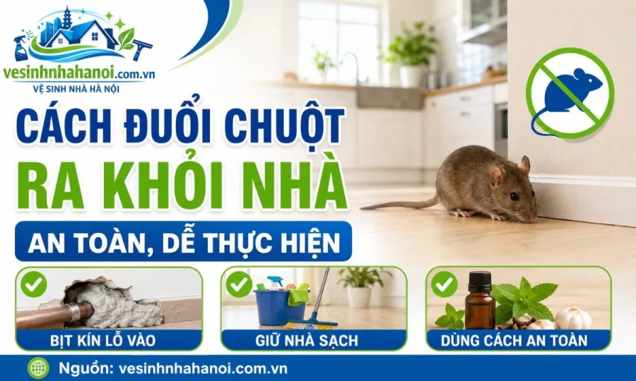 Cách đuổi chuột ra khỏi nhà an toàn, hiệu quả