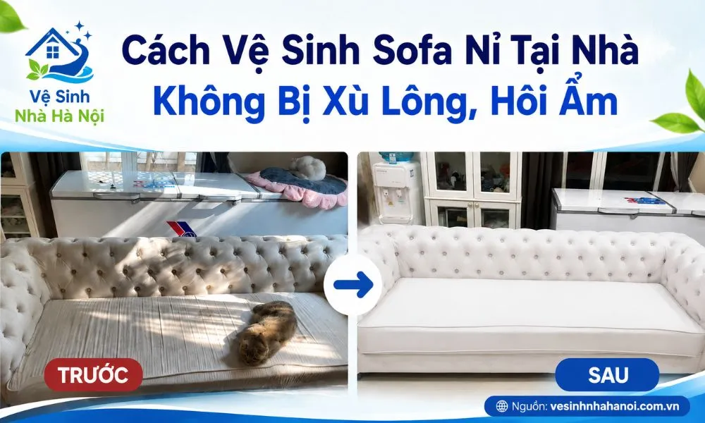 Cách giặt ghế sofa nỉ