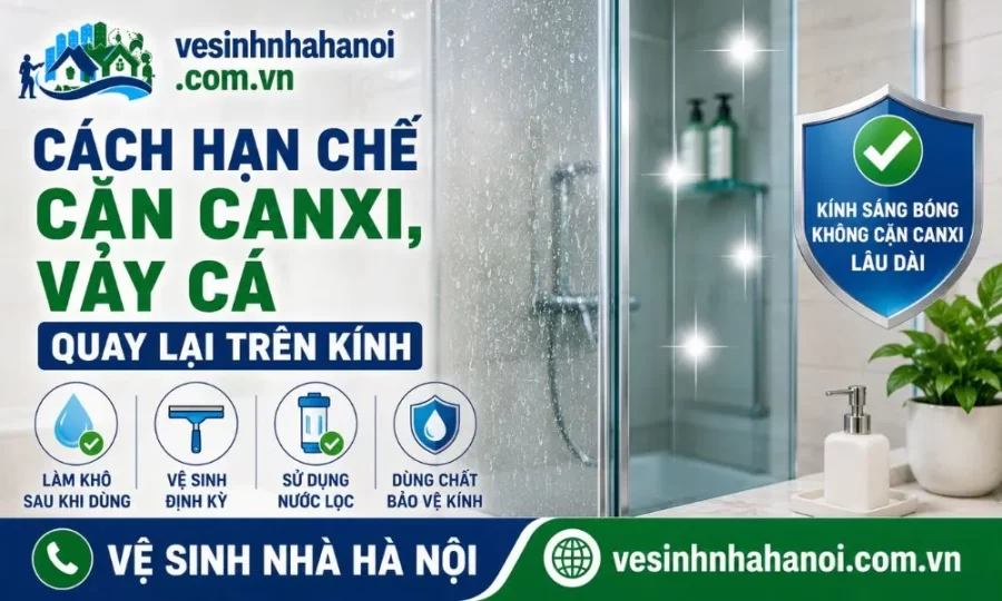 Cách hạn chế cặn canxi, vảy cá trên kính