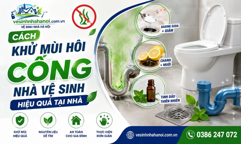 Cách khử mùi hôi cống nhà vệ sinh