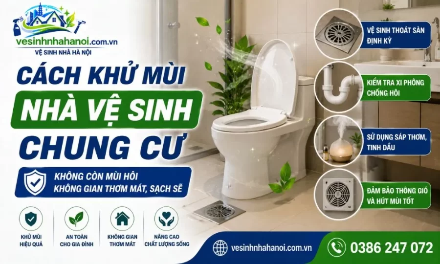 Cách khử mùi nhà vệ sinh chung cư