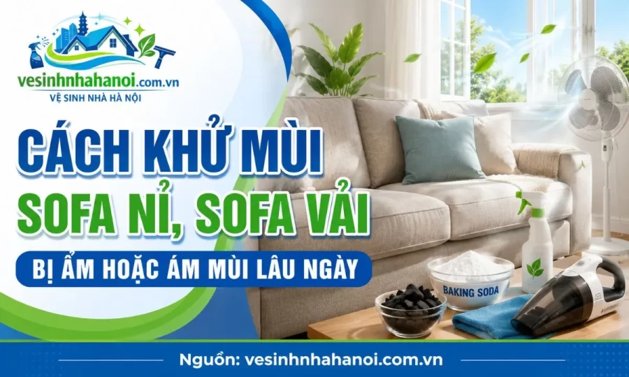 Cách khử mùi sofa nỉ, sofa vải