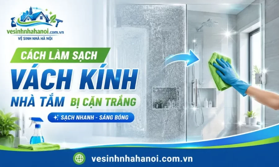 Cách làm sạch vách kính nhà tắm bị bám cặn trắng