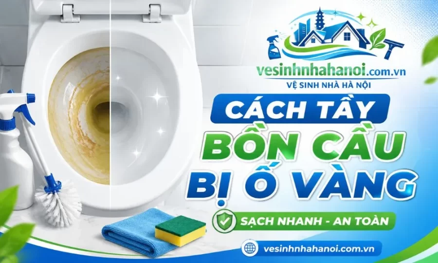 Cách tẩy bồn cầu bị ố vàng