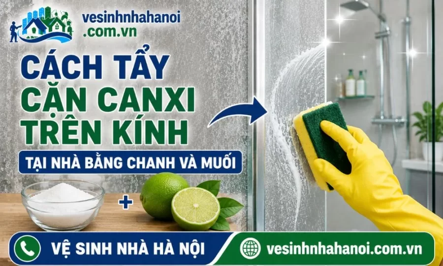 Cách tẩy cặn canxi trên kính bằng chanh và muối