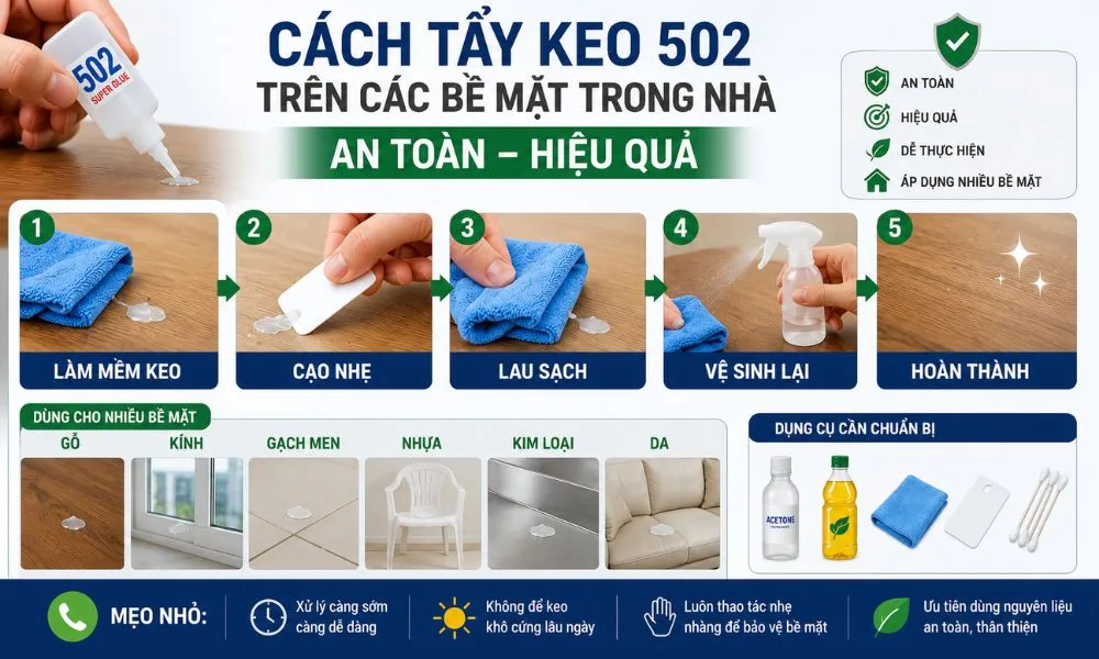 Cách tẩy keo 502