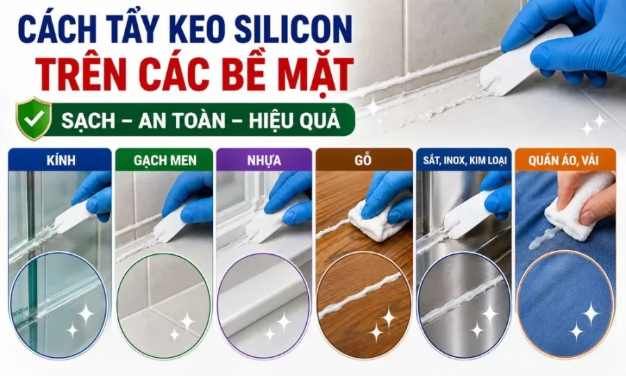 Cách tẩy keo silicon