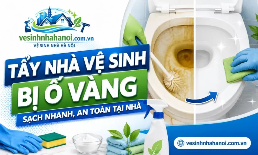 Cách tẩy nhà vệ sinh bị ố vàng