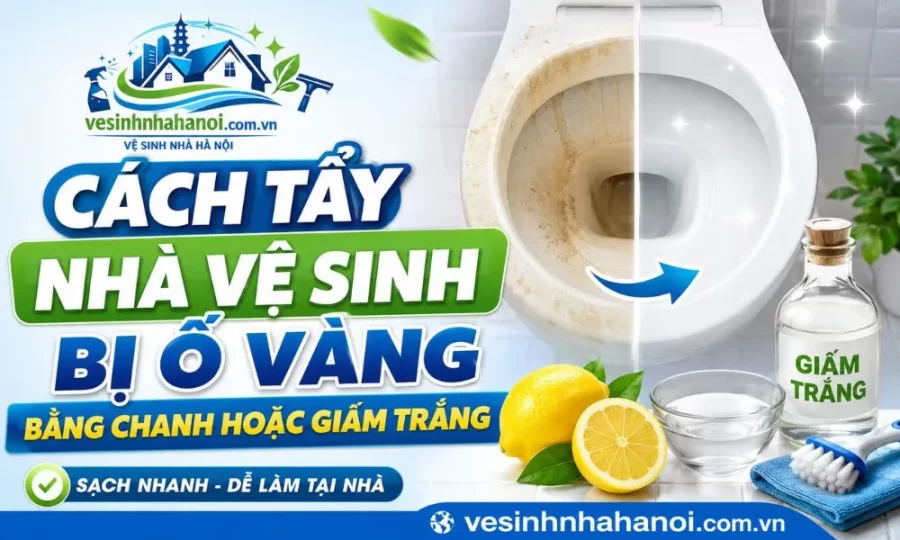 Cách tẩy nhà vệ sinh bị ố vàng bằng chanh
