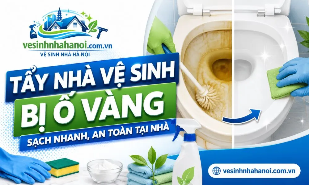 Cách tẩy nhà vệ sinh bị ố vàng