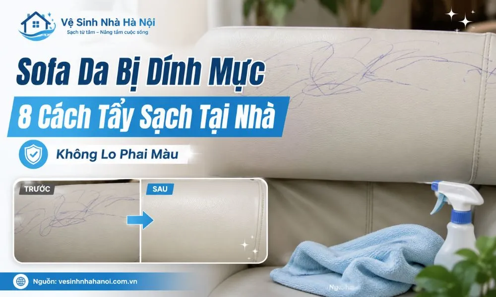 Cách tẩy sofa da bị dính mực