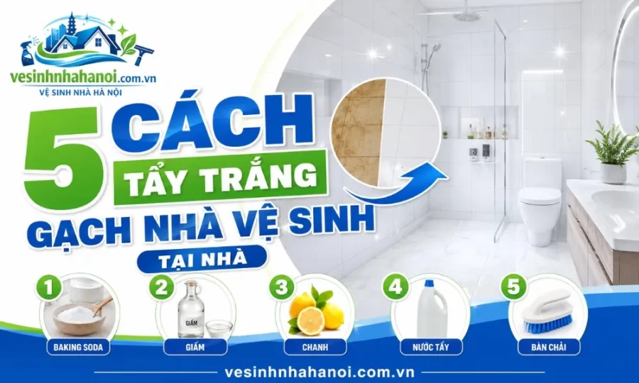 Cách tẩy trắng gạch nhà vệ sinh tại nhà