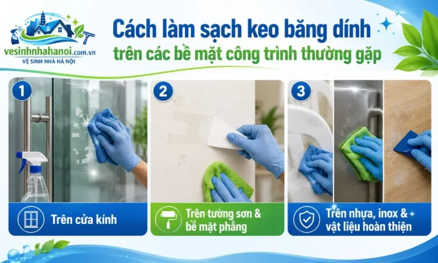 Cách tẩy vết keo băng dính trên mọi bề mặt