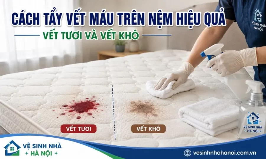 Cách tẩy vết máu trên nệm
