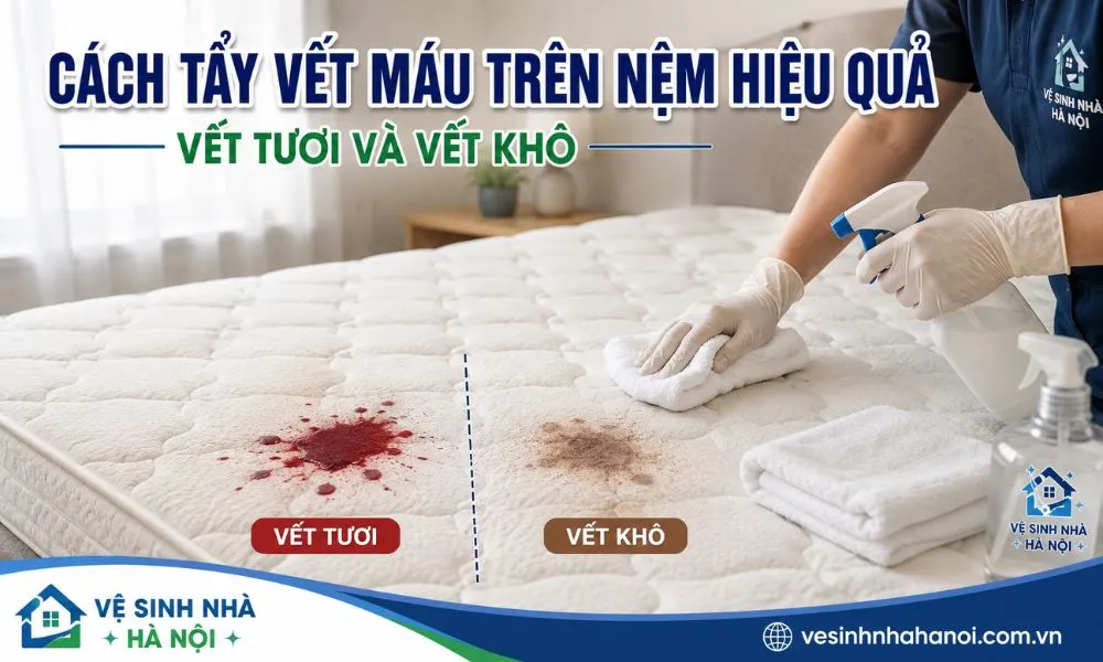 Cách tẩy vết máu trên nệm