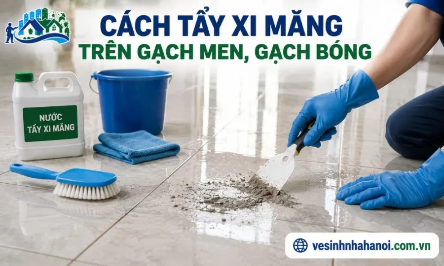Cách tẩy xi măng trên nền gạch men, gạch bóng