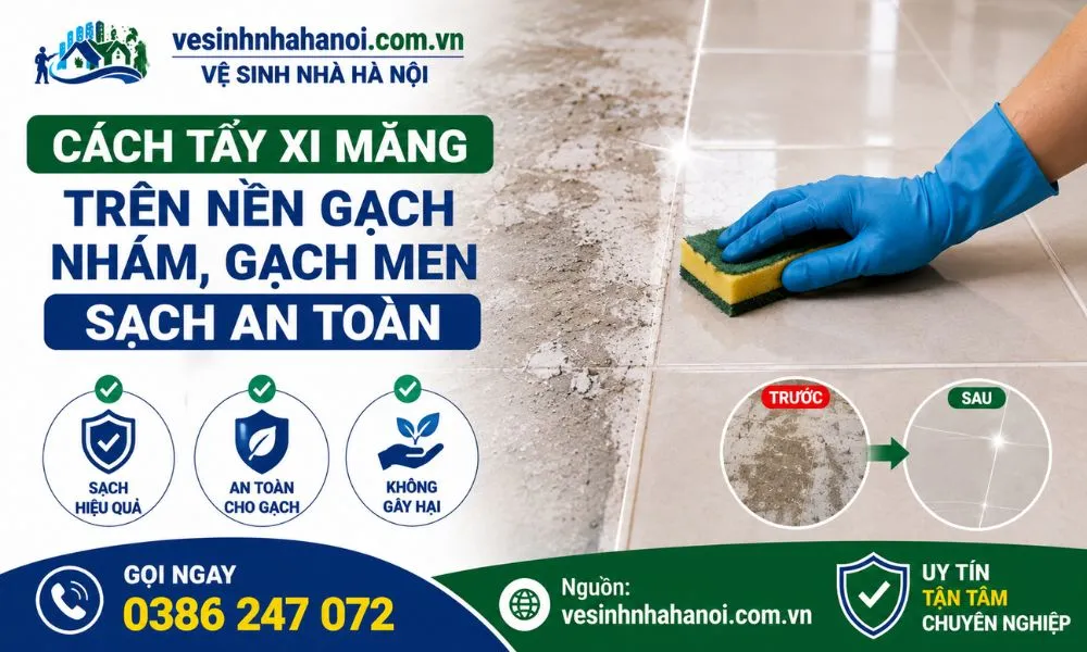 Cách tẩy xi măng trên nền gạch