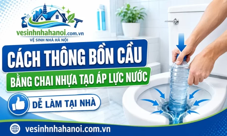 Cách thông bồn cầu bằng chai nhựa