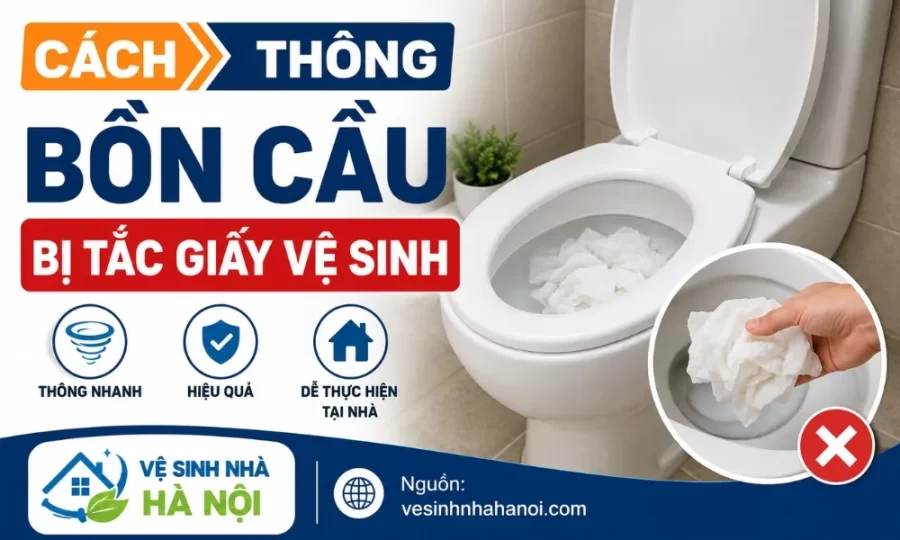 Cách thông tắc bồn cầu bị tắc giấy vệ sinh