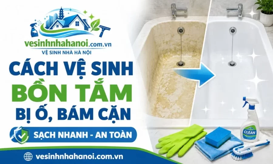 Cách vệ sinh bồn tắm bị ố, bám cặn