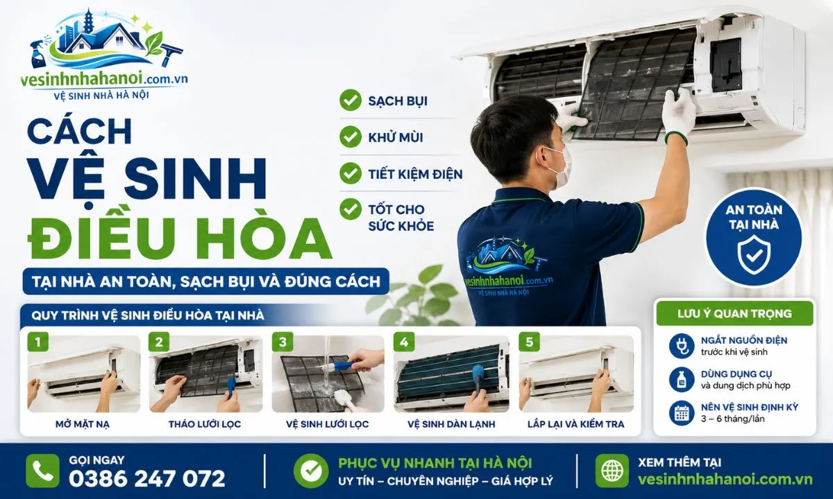 Cách vệ sinh điều hòa tại nhà an toàn đúng cách