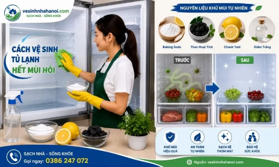 Cách vệ sinh tủ lạnh hết mùi hôi