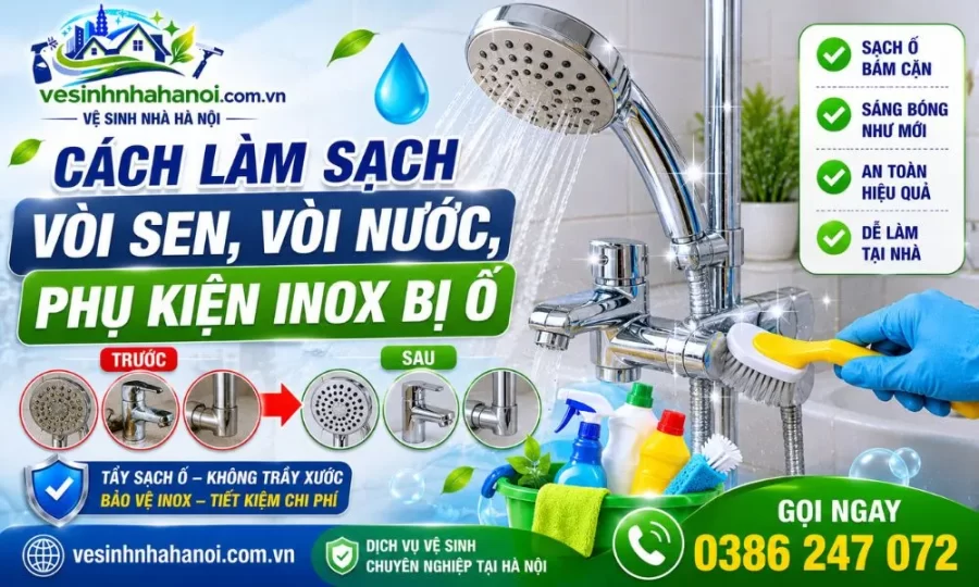 Cách vệ sinh vòi sen, vòi nước bị ố vàng