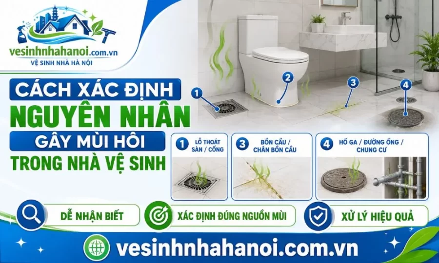 Cách xác định nguyên nhân gây mùi hôi trong nhà vệ sinh