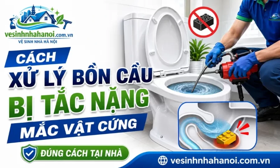Cách xử lý bồn cầu bị tắc nặng