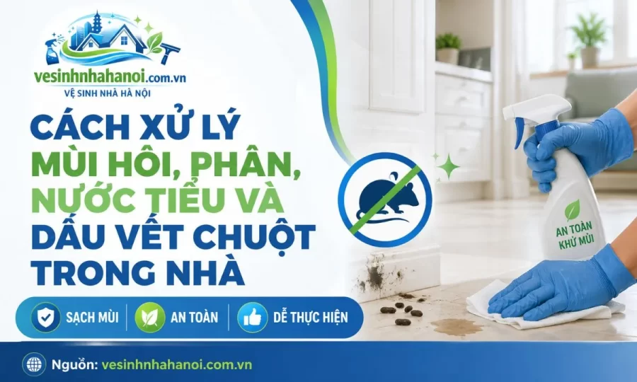 Cách xử lý mùi hôi, phân, nước tiểu chuột