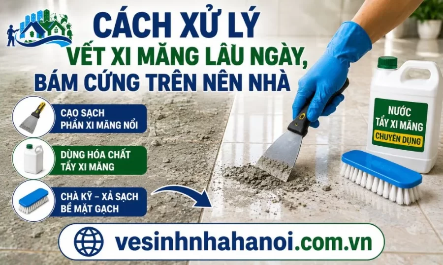 Cách xử lý vết xi măng lâu ngày