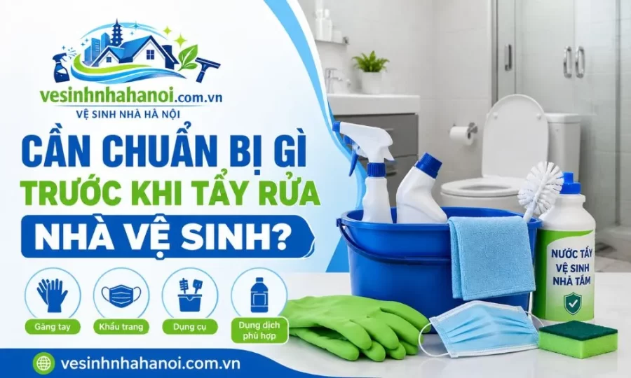 Cần chuẩn bị gì trước khi tẩy rửa nhà vệ sinh