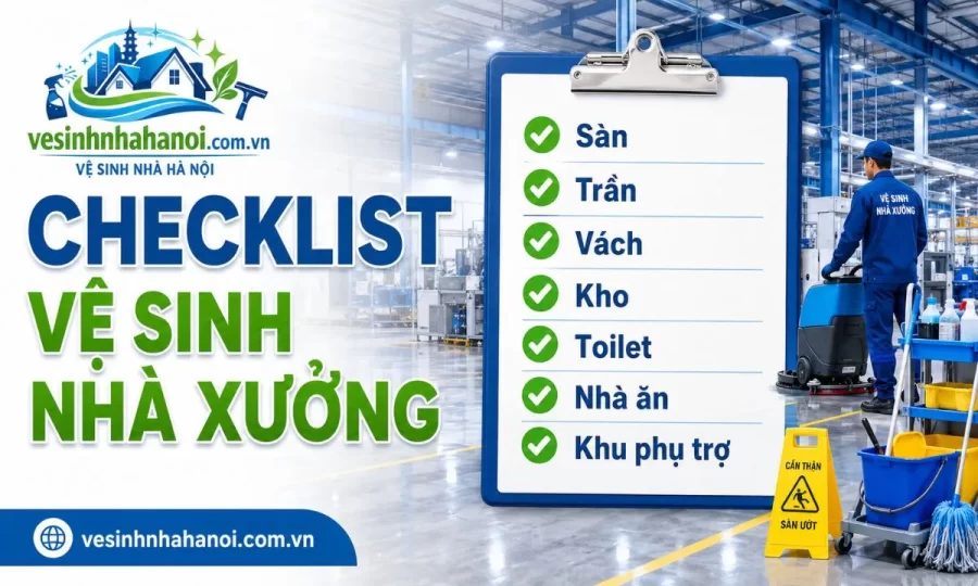 Checklist vệ sinh nhà xưởng theo từng khu vực
