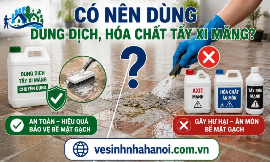Có nên dùng hóa chất tẩy xi măng không ?
