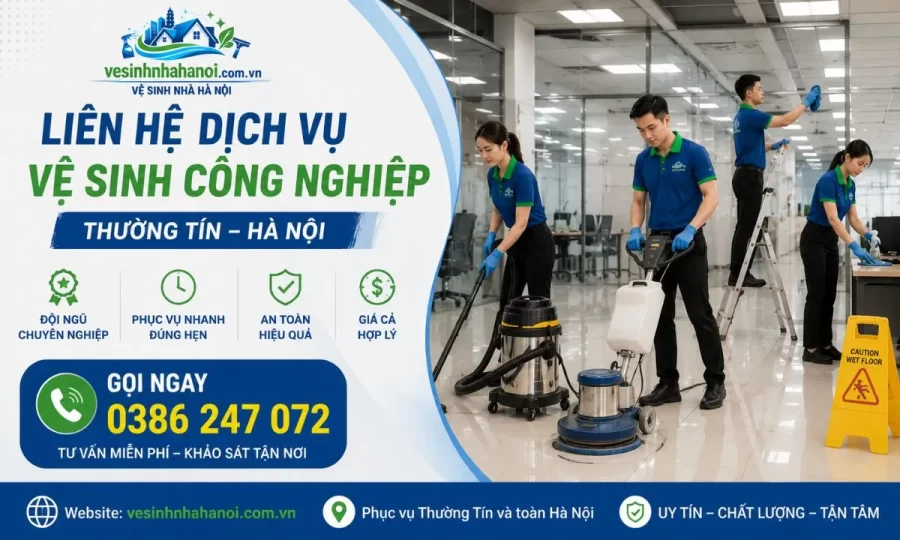 Công trình sau khi vệ sinh công nghiệp Thường Tín