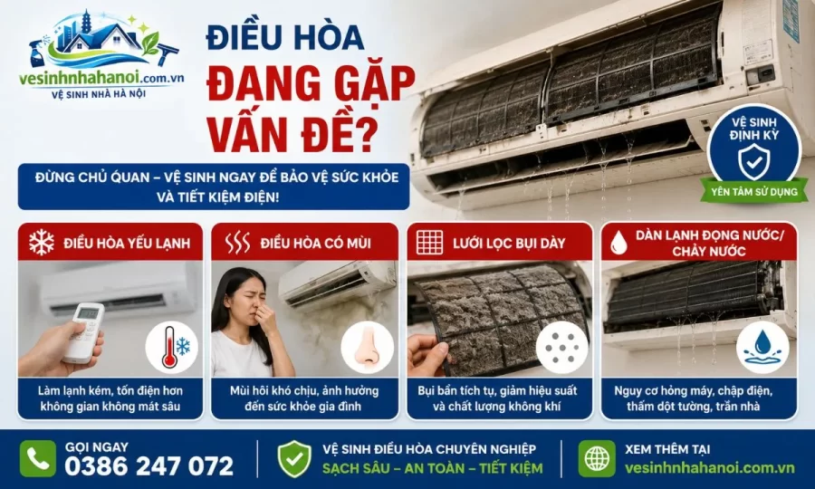 Dấu hiệu điều hòa cần được vệ sinh sớm
